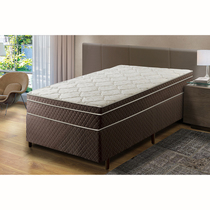 Cama Box Solteiro Umaflex Atenas 88x188x67cm Molas Ensacadas - Marrom