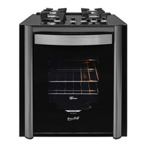 Fogão de Embutir 4 Bocas Fischer Gran Cheff com Mesa de Vidro e Grill Preto