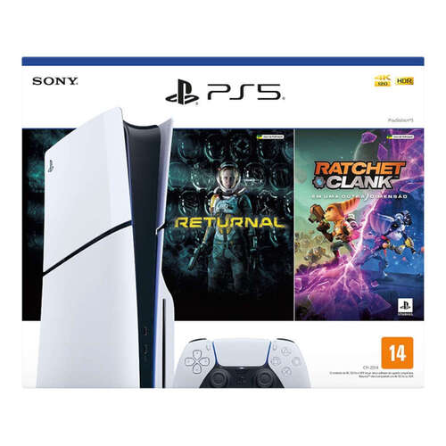 Console PlayStation 5 Slim Disk 1TB SSD com 2 Jogos Returnal e Ratchet & Clank