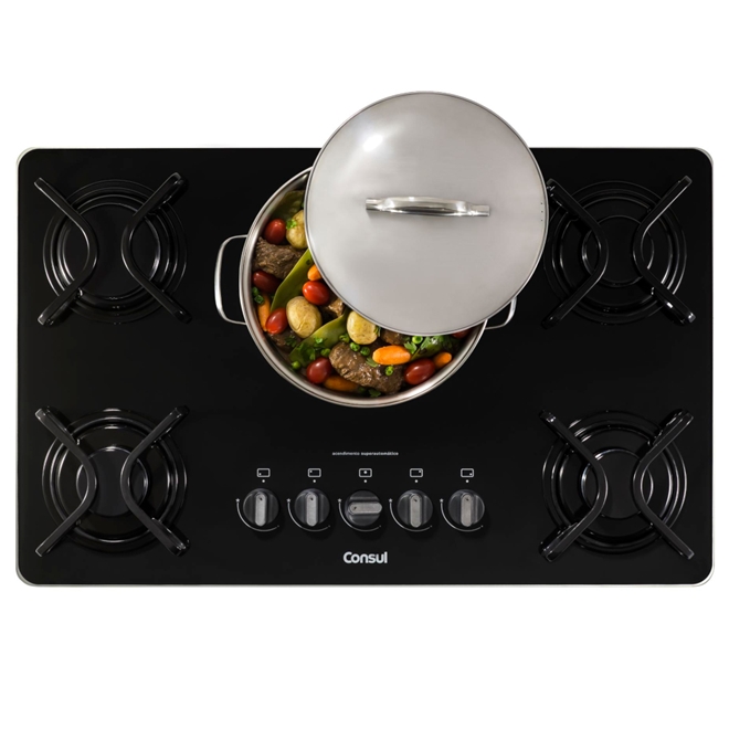 Cooktop Consul 5 Bocas CDD75AEUNA Quadrichama Bivolt Schumann