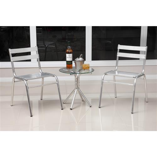 Conjunto 1 mesa e 2 cadeiras varanda 100% Aluminio cjmb4014022m