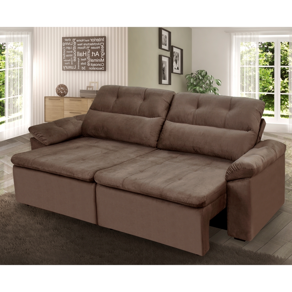 Sofá Gralha Azul Only 247cm 3 Lugares Encosto Reclináv Schumann