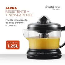 Espremedor de Frutas Mondial Premium E-02 com Cone Extra e Acionamento Automático Preto