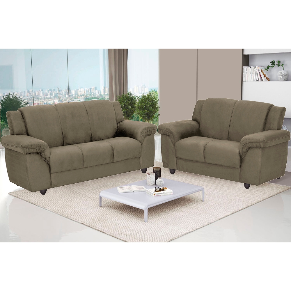 Conjunto de Sofá Onix Umaflex 2 e 3 Lugares Schumann