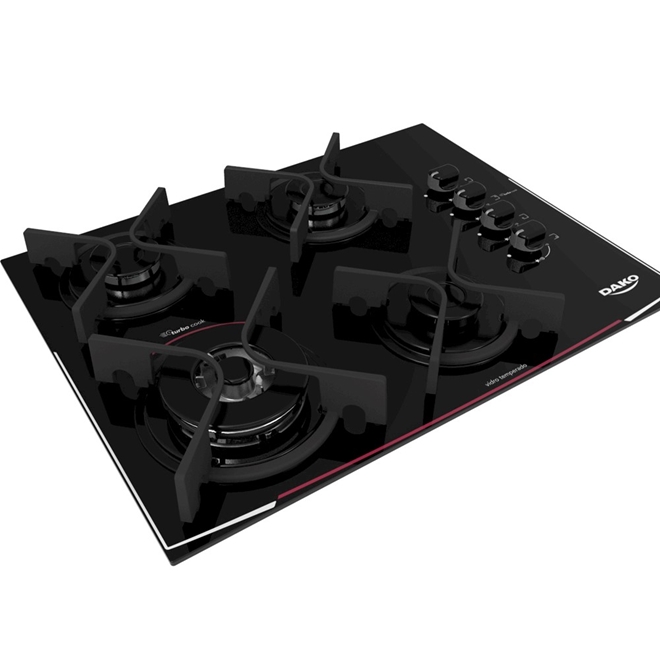 Cooktop 4 Bocas a Gás Dako DC4VTZPS0 Preto Bivolt Schumann