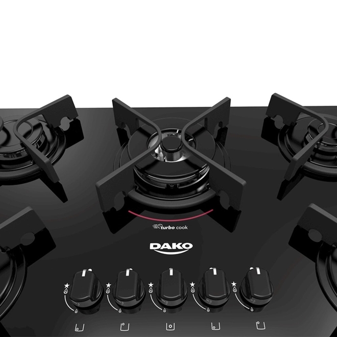 Cooktop 5 Bocas a Gás Dako DC5VTZPS0 Preto Bivolt Schumann