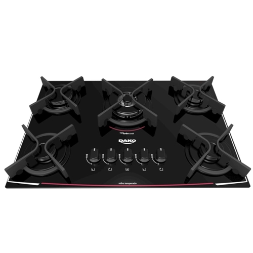 Cooktop 5 Bocas a Gás Dako DC5VTZPS0 Preto Bivolt Schumann