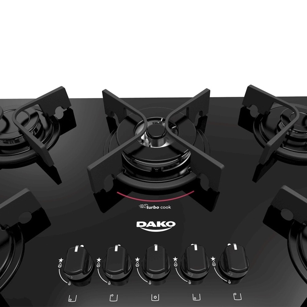 Cooktop 5 Bocas a Gás Dako DC5VTZPS0 Preto Bivolt Schumann