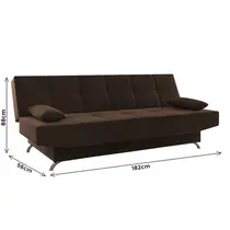 Sofá-Cama 3 Lugares 1,82m Veludo Viero Eros