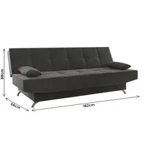 Sofá-Cama 3 Lugares 1,82m Veludo Viero Eros