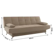 Sofá-Cama 3 Lugares 1,82m Veludo Viero Eros