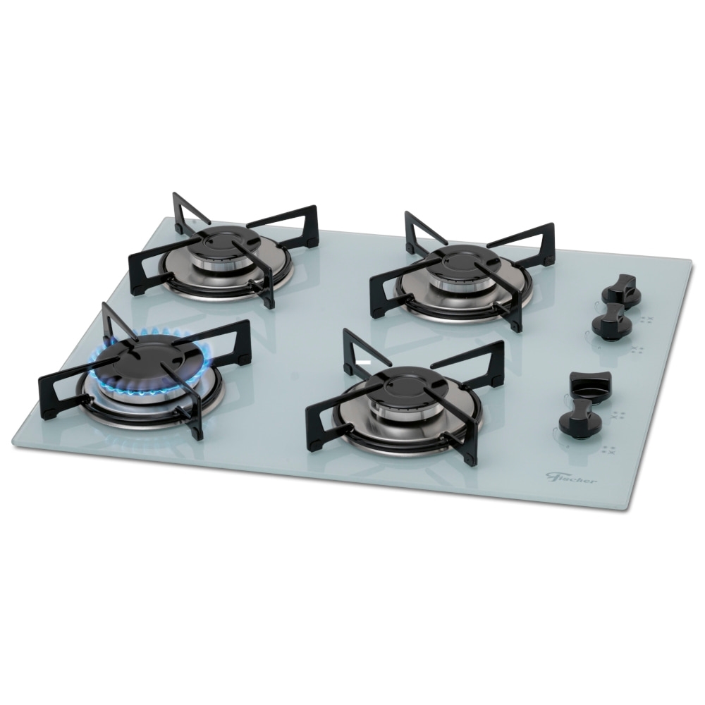 Cooktop 4 Bocas a Gás Fischer 15195902 Branco Polar B Schumann