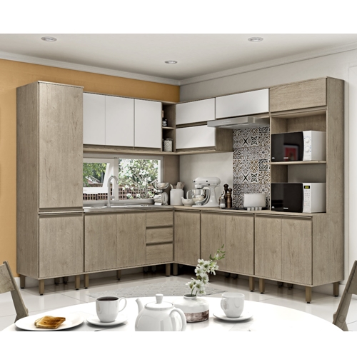 Cozinha Completa Visao Moveis Vicenza 17p E 2gav Son Schumann