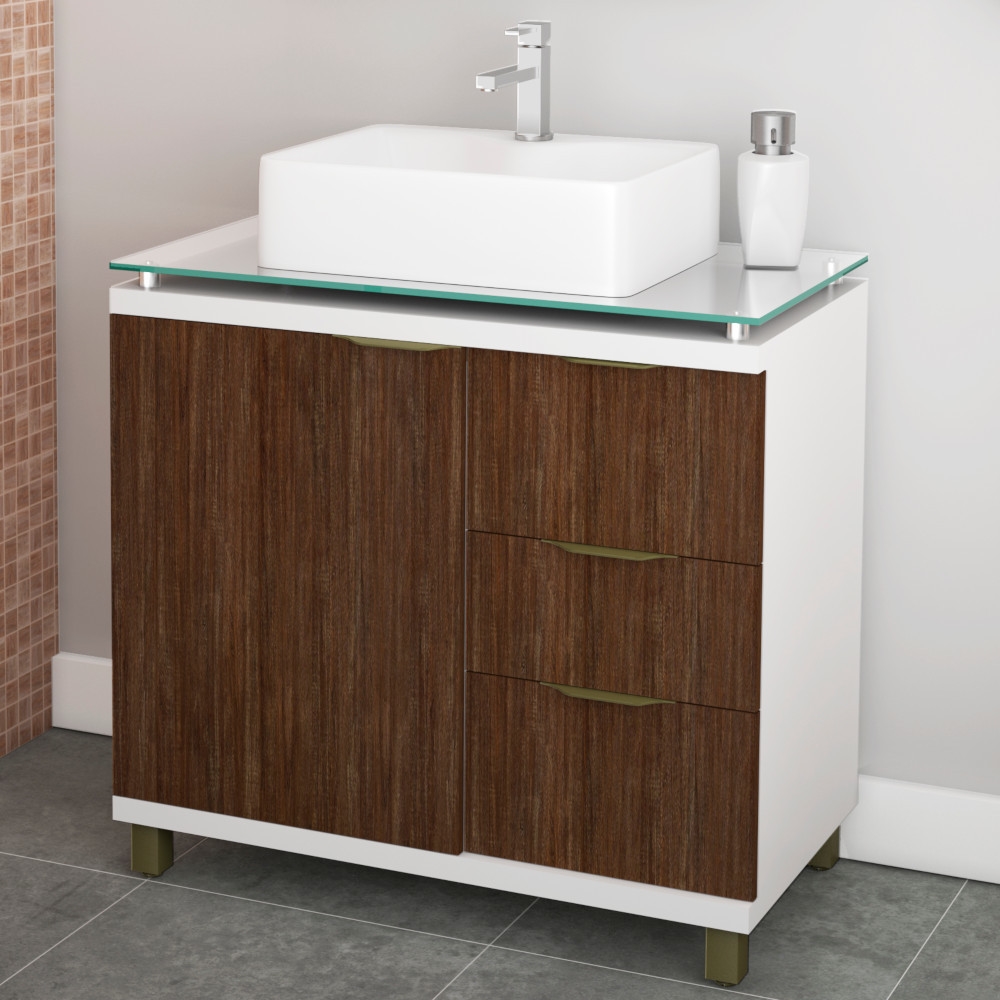 Gabinete para Banheiro com Pés Belizze Malibu 80cm com | Schumann