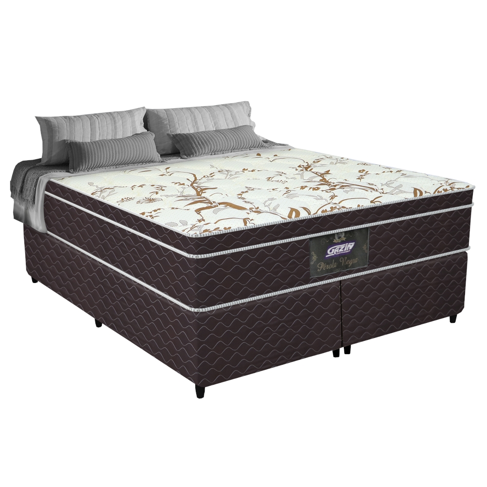 Cama Box Queen Gazin P Rola Negra X X Cm Marrom Schumann