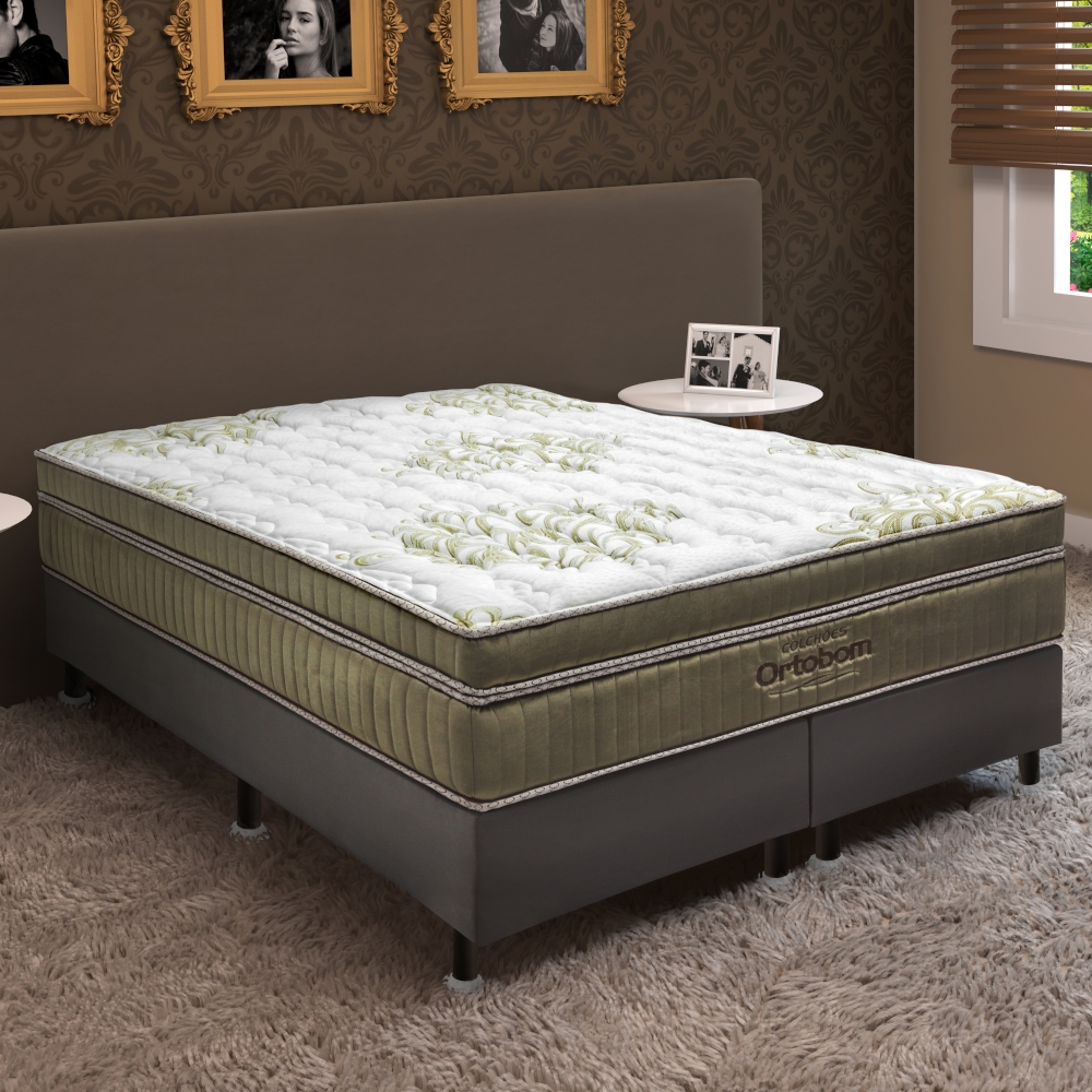 Cama Box Queen Ortobom Gold Ultragel 158x198x67cm Schumann