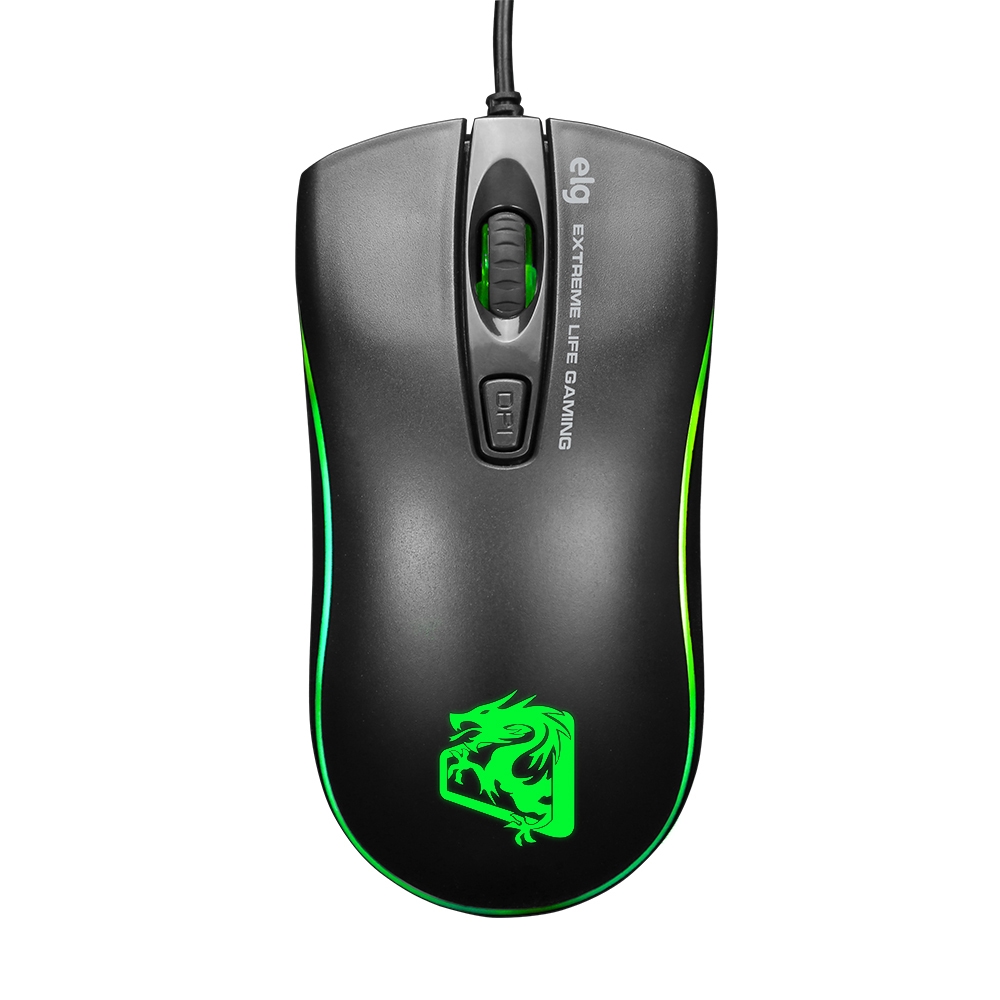 Mouse Gamer ELG Dragon War MGDW 2400DPI Preto Schumann