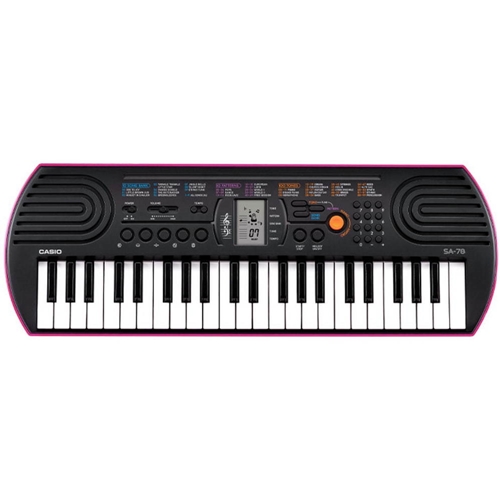 Teclado Infantil Casio SA-78AH2 44 Telas - Preto/Rosa Multisom