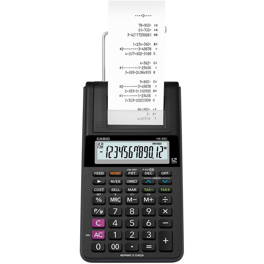 Calculadora De Mesa Com Bobina Casio HR-8RC-BK-B Preto Multisom