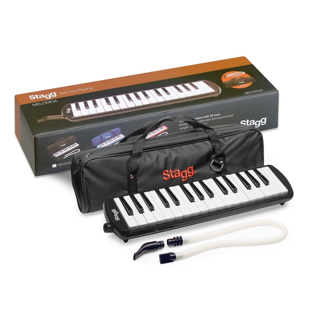 Stagg MELOSTA32BL Mélodica 32 Touches – Bleu Avec Embouchure, Tube Flexible Et étui – Idéal Pour L'éveil Musical