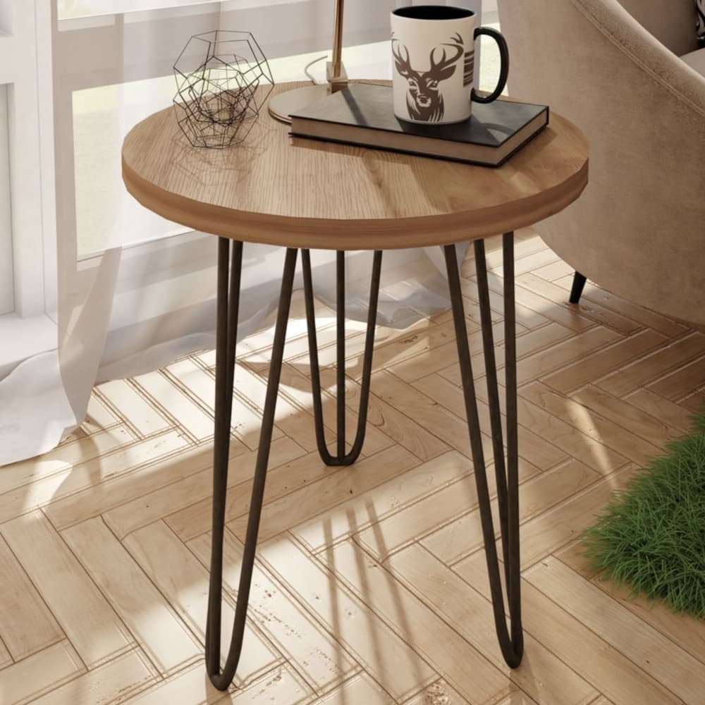 Mesa Lateral Líder Design Iron 47,5cm com Pés de Ferro Multisom