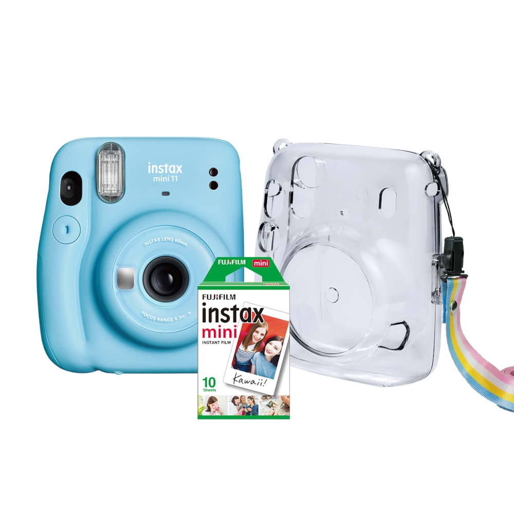 Kit Câmera Instantânea Fujifilm Instax Mini 11 Azul Schumann