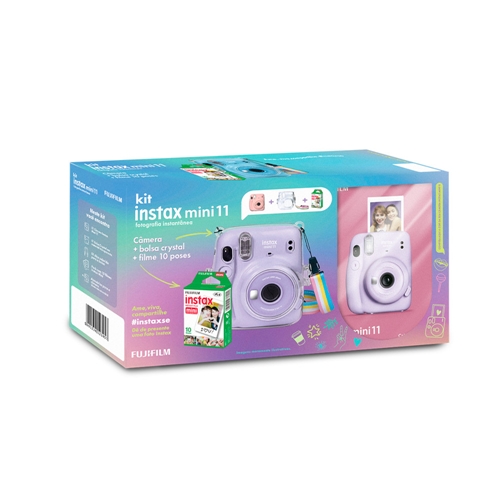 Kit Câmera Instax Mini 11 com pack 10 fotos e Bolsa Lilas Artigo: 227217 -  Fujioka Distribuidor