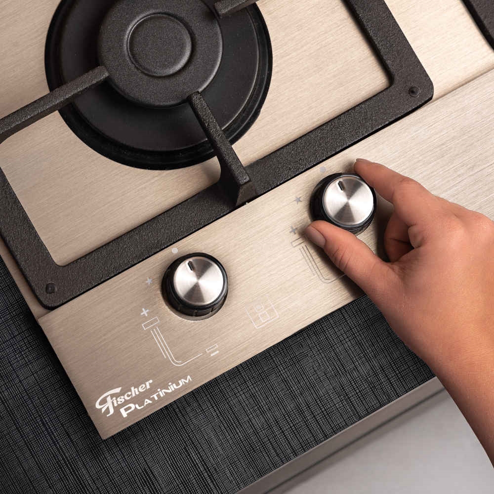Cooktop 4 Bocas a Gás Fischer Platinium Prime Inox Biv Multisom