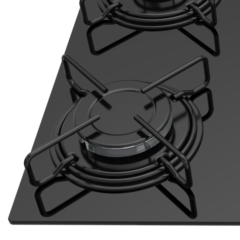 Cooktop 4 Bocas a Gás Atlas Agile Preto Bivolt Multisom