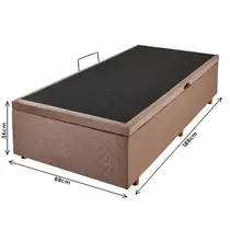 Base para Cama Box Solteiro com Baú Cristalflex Suede 88x188x36cm - Marrom