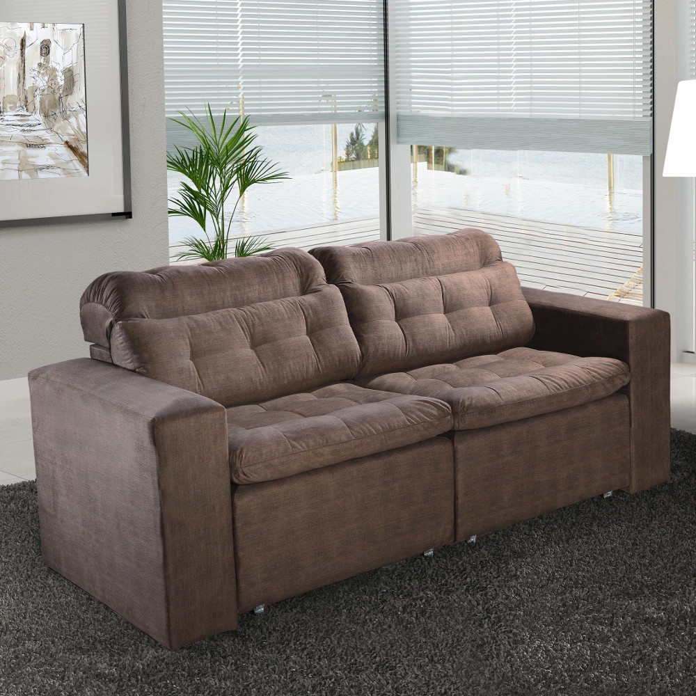 Sofá Dimércuri Niterói 116 230cm 3 Lugares Assento ret Multisom