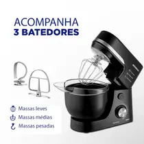 Batedeira Planetária Mondial BP-03 700W com 12 Velocidades e 4,5 Litros Preto