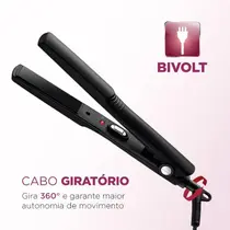 Prancha Mondial Tourmaline Ceramic P-15 30W com Cabo Giratório de 360° Preto