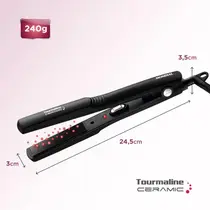 Prancha Mondial Tourmaline Ceramic P-15 30W com Cabo Giratório de 360° Preto