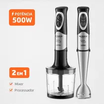 Mixer Mondial Power Premium M-07 500W 2 Lâminas e 2 Velocidades Preto/Inox