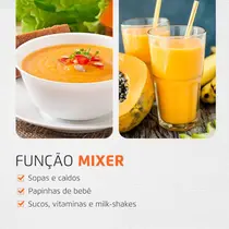 Mixer Mondial Power Premium M-07 500W 2 Lâminas e 2 Velocidades Preto/Inox