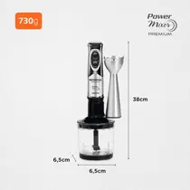 Mixer Mondial Power Premium M-07 500W 2 Lâminas e 2 Velocidades Preto/Inox