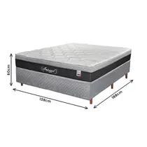 Cama Box Cristalflex Imperial Casal 138x188X60cm Molas Ensacadas - Preto/Cinza