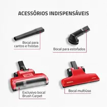 Aspirador de Pó Vertical Mondial Brush Carpet AP-25 com Filtro Removível 1200W Vermelho