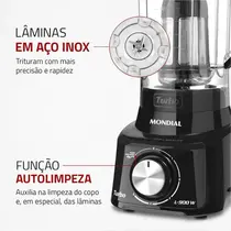 Liquidificador Mondial 900W 2,7 Litros Turbo L-900FB Preto