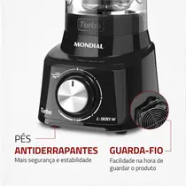Liquidificador Mondial 900W 2,7 Litros Turbo L-900FB Preto