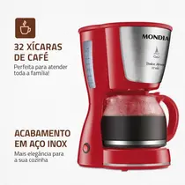 Cafeteira Mondial Dolce Arome C-32-32X-R 800W 1,3 Litros Vermelho/Inox
