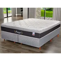 Cama Box Queen Cristalflex Imperial 158x198x61cm Molas Ensacadas - Preto/Cinza