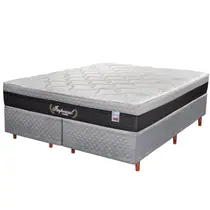 Cama Box Queen Cristalflex Imperial 158x198x61cm Molas Ensacadas - Preto/Cinza
