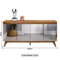 Buffet 4 Portas Espelhadas 156cm Viero Glamour