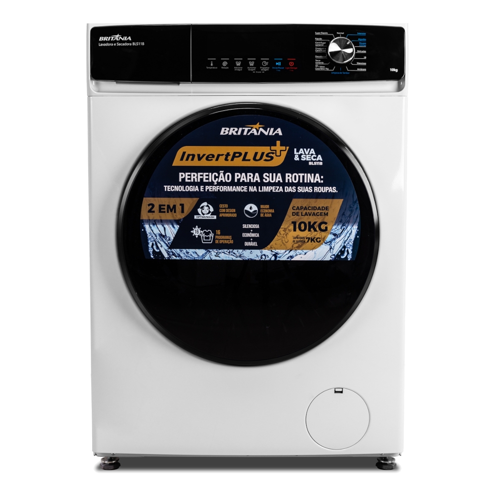 Lava e Seca Britânia 10Kg BLS11B Inverter Plus - Branc Multisom