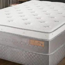 Cama Box Casal Cristalflex Ibiza 138cmx188cmx71cm Molas Ensacadas - Cinza Chumbo