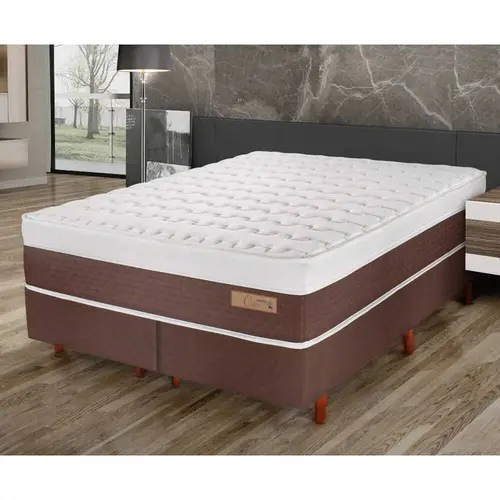 Cama Box Queen Cristalflex Cadiz 158x198x61cm Molas Ensacadas - Marrom