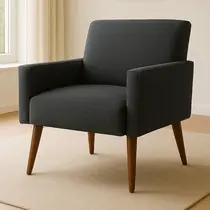 Poltrona Pés Madeira Maciça Veludo Luxe OLM Berlim