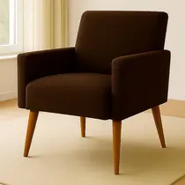 Poltrona Pés Madeira Maciça Veludo Luxe OLM Berlim